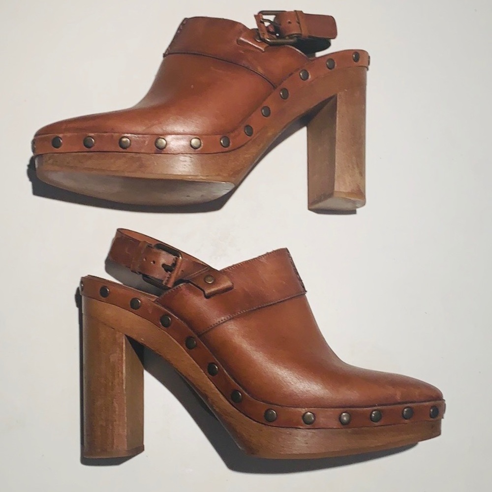 Massimo Dutti Wooden Clog Heels